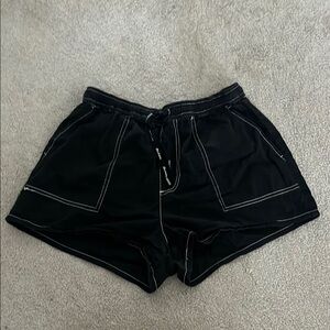Dickies Black Womens Shorts contrast stitching